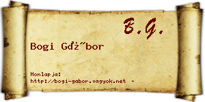 Bogi Gábor névjegykártya